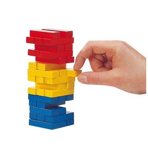 Drewniana wieża typu Jenga mała, gra zręcznościowa, Goki