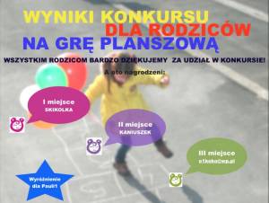 Wyniki konkursu dla rodziców na grę planszową